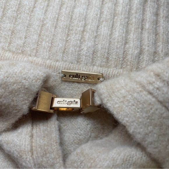 Cult Gaia- Edna Knit Off Shoulder Mini Dress in Off White Size Large - Picture 8 of 9